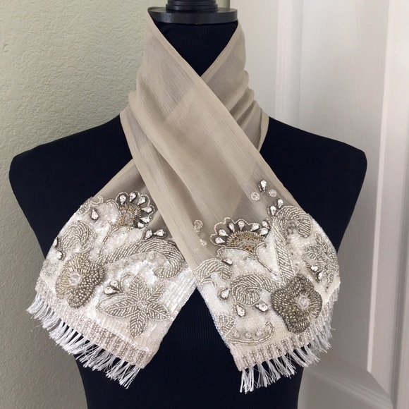 🚫SOLD🚫 Dries Van Noten • Silk Bead Embellished Bib Scarf - Picture 7 of 8